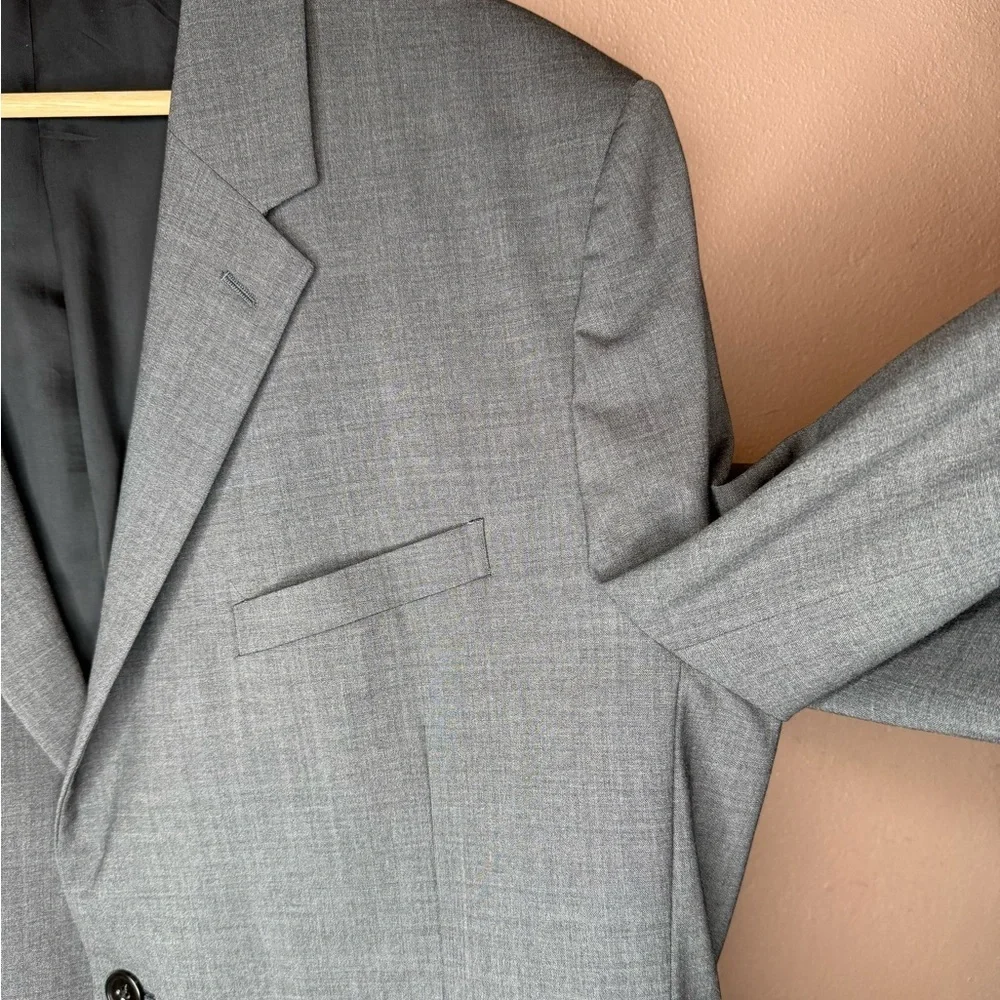 Theory Men's Chambers Blazer Suit Coat in Stretch Wool Medium Charcoal Size 46R